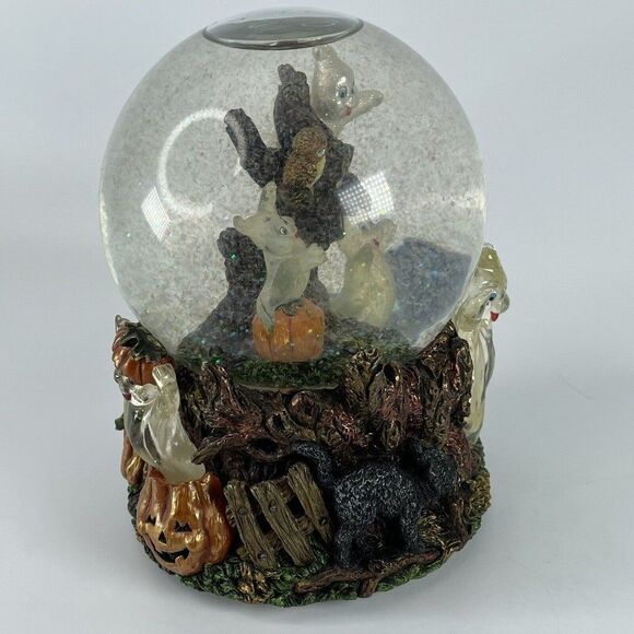 Christopher Radko Halloween Hoot N Howl Glitter Globe Snow Globe w Sound Ghosts - Picture 8 of 12